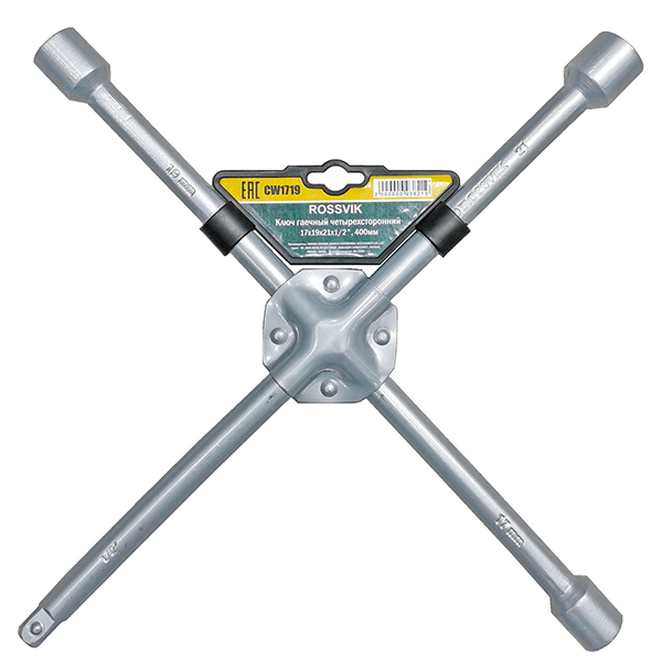Ключ гаечный четырехсторонний (баллонный) ROSSVIK 17х19х21х1/2", 400мм CW1719