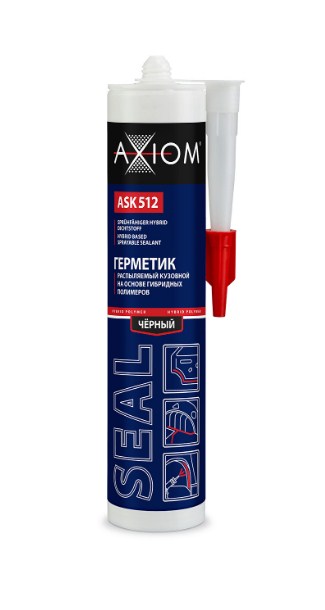 Герметик распыляемый кузовной на основе гибридных полимеров чёрный | ШОР 35 280 мл AXIOM ASK512