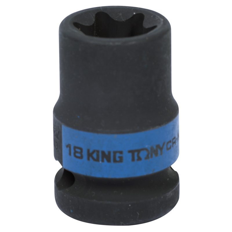 KING TONY Головка торцевая ударная TORX Е-стандарт 1/2", E18, L = 38 мм 457518M