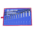 KING TONY Набор комбинированных трещоточных ключей, 8-24 мм, чехол из теторона, 12 пр. 12112MRN